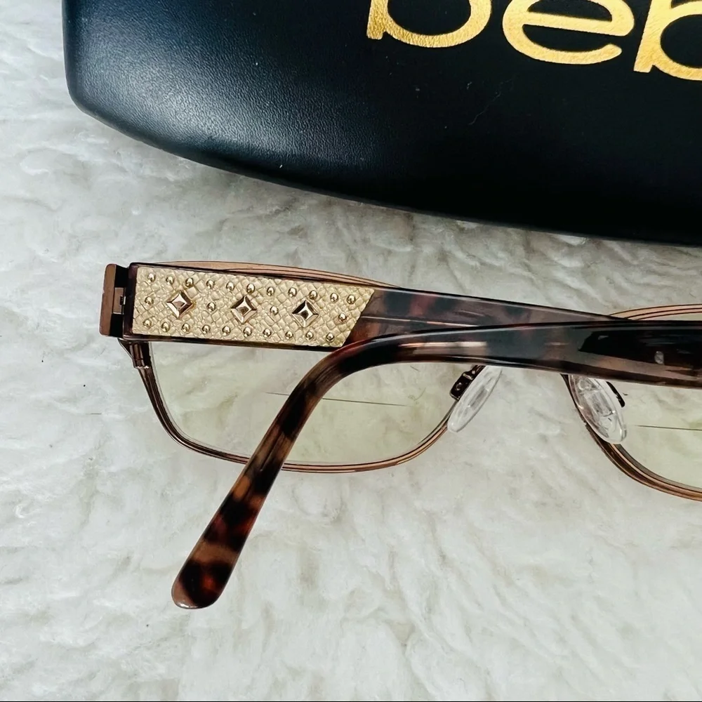 Bebe Brown Gunmetal/Plastic Full rim Eyeglass’s Frame